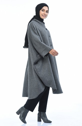 Geknöpftes Poncho 8001-02 Grau 8001-02