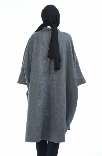 Geknöpftes Poncho 8001-02 Grau 8001-02