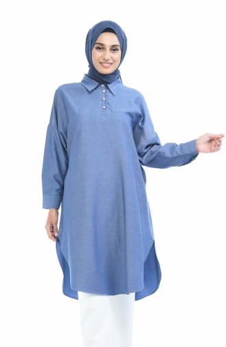 Yarasa Kol Tunik 5014-04 Mavi