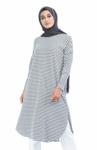 Tunique Asymétrique 2901-06 Gris Blanc 2901-06