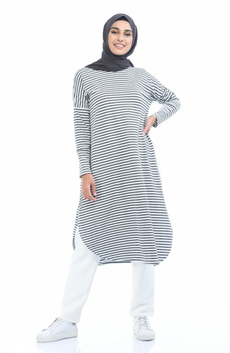 Tunique Asymétrique 2901-06 Gris Blanc 2901-06