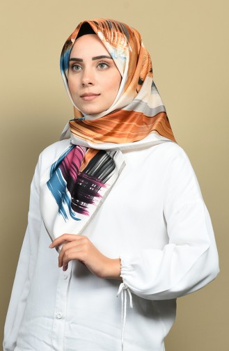 Karaca Desenli Rayon Eşarp 90587-10 Gri Mavi