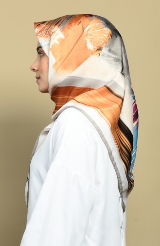 Karaca Desenli Rayon Eşarp 90587-10 Gri Mavi
