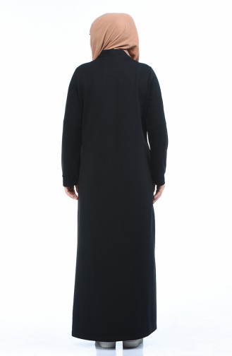 Sport Abaya mit Reissverschluss  10010-03 Schwarz 10010-03