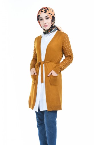 Tropfen-Arm Acryl Strickjacke  2169-03 Senf 2169-03