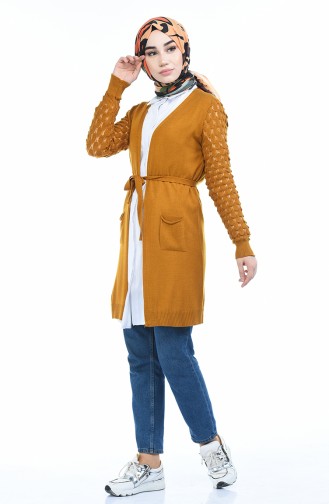 Tropfen-Arm Acryl Strickjacke  2169-03 Senf 2169-03