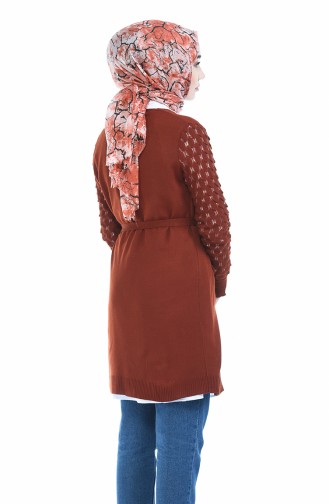 Tropfen-Arm Acryl Strickjacke  2169-05 Ziegelrot 2169-05