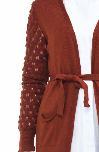 Tropfen-Arm Acryl Strickjacke  2169-05 Ziegelrot 2169-05