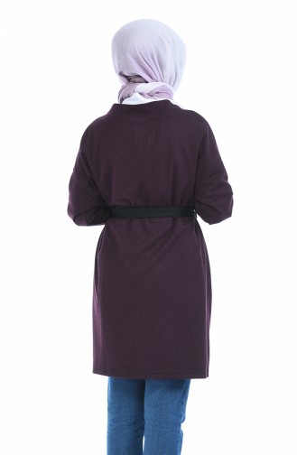 Gilet a Ceinture et Poches 0729-02 Plum Foncé 0729-02