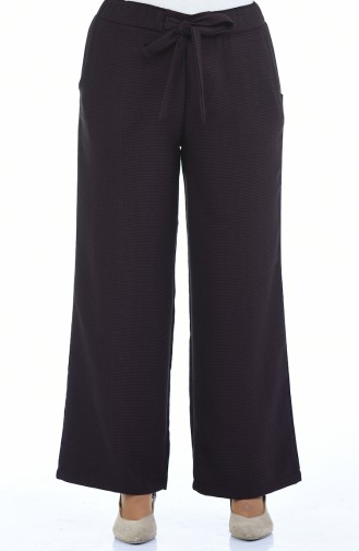 Pantalon Large Taille Élastique 4242-03 Bordeaux 4242-03