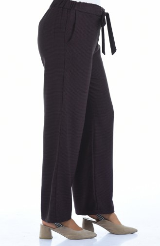 Elastic waist wide Leg Pants 4242-03 Burgundy 4242-03