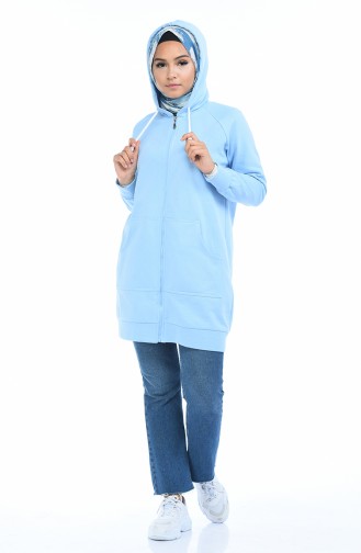 Sweatshirt a Fermeture 0723-04 Bleu 0723-04