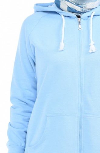 Sweatshirt a Fermeture 0723-04 Bleu 0723-04