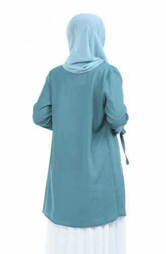 Desenli Bluz Ceket İkili Takım 0011-06 Çağla Yeşili 0011-06