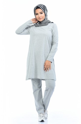 Ensemble Deux Pieces Tunique Pantalon 1012-02 Gris 1012-02