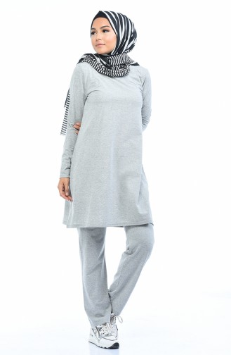 Ensemble Deux Pieces Tunique Pantalon 1012-02 Gris 1012-02