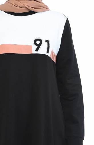 10009-05 فستان رياضي مقاس كبير أسود 10009-05
