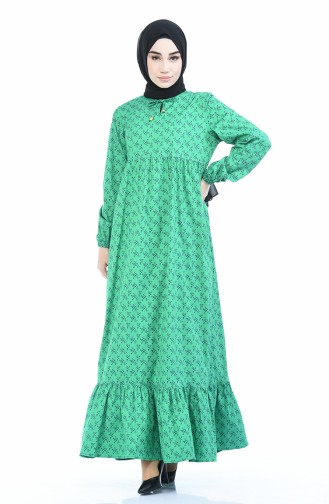 Green Hijab Dress 1285-01