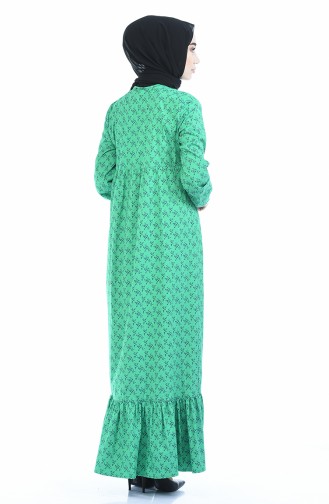 Büzgülü Elbise 1285-01 Yeşil