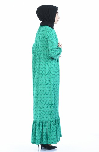 Büzgülü Elbise 1285-04 Koyu Yeşil
