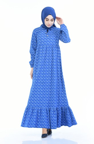 Gerafftes Kleid 1285-05 Blau 1285-05