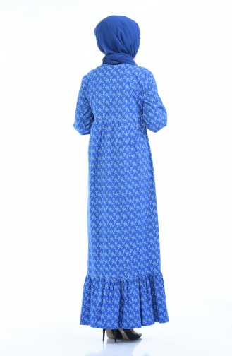 Gerafftes Kleid 1285-05 Blau 1285-05