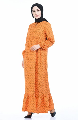 Gerafftes Kleid 1285-09 Orange 1285-09