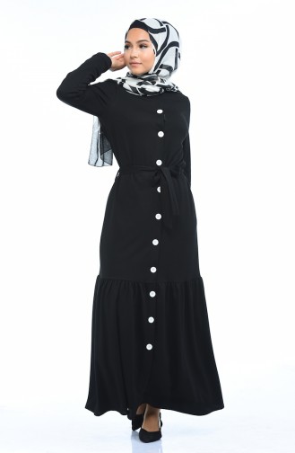 Black Hijab Dress 1014-02