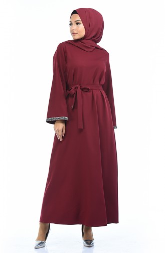 Claret red İslamitische Jurk 0887A-05