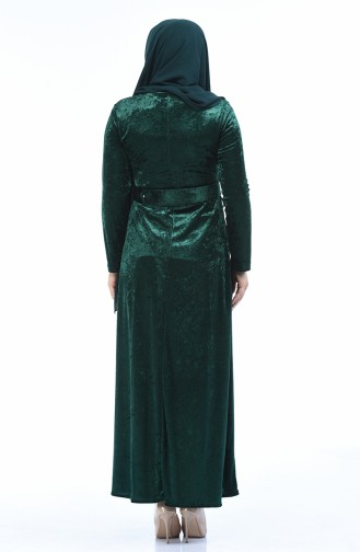 Robe Velours Grande Taille 4491-02 Vert emeraude 4491-02