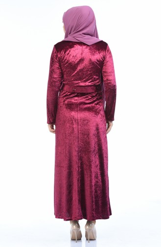 Grosse Grösse Samt Kleid 4491-03 Zwetschge 4491-03