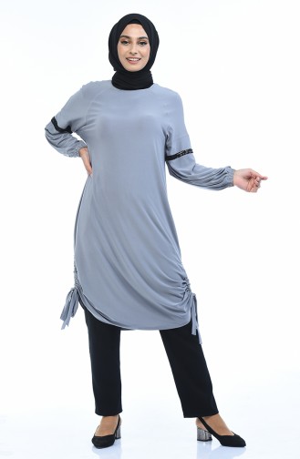 Uzun Sandy Tunik 2305-06 Gri