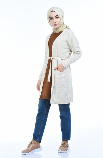 Strickjacke mit Tasche aus Acryl   2172-05 Beige 2172-05