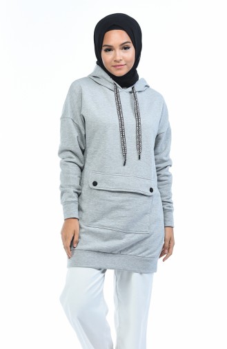 Cepli Sweatshirt 0722-02 Açık Gri 0722-02