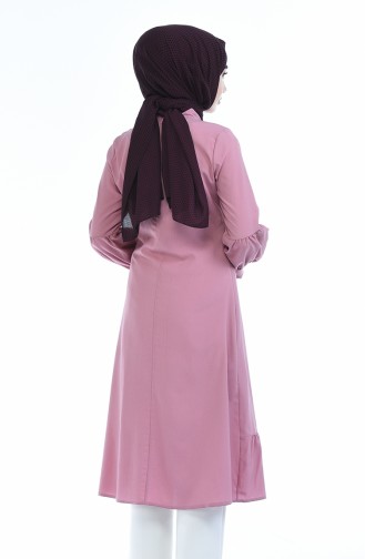 Kravat Yaka Tunik 3042-16 Pembe