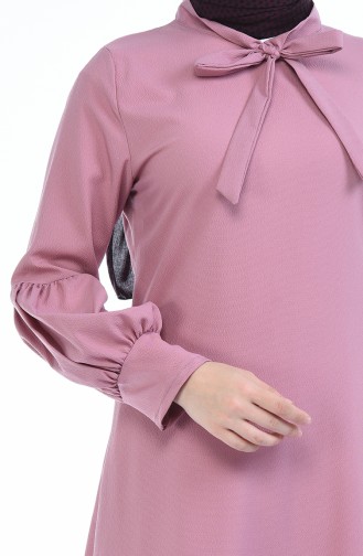 Kravat Yaka Tunik 3042-16 Pembe