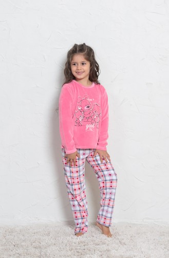 Kız Çocuk Uzun Kol Pijama Takımı 705008 Pembe