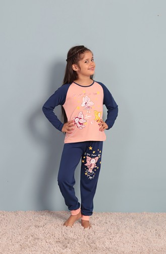 Pajama for Girls Long Sleeve somon color 705164