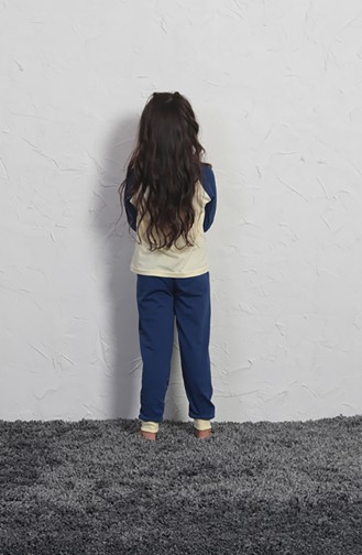 Kız Çocuk Uzun Kol Pijama Takımı 705166 Açık Sarı 705166