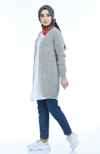 Bestickte Strickjacke 1962-04 Grau 1962-04