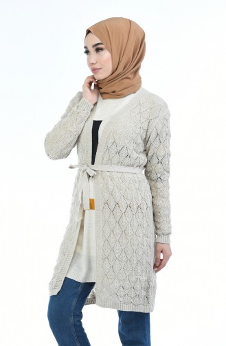 Trikot Strickjacke mit Band  2094-05 Beige 2094-05