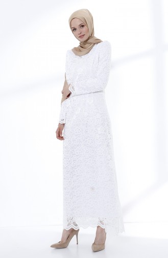 Habillé Hijab Blanc 9027-04