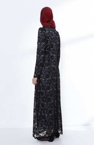 Schwarz Hijab-Abendkleider 9027A-01