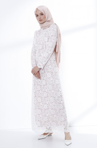 Habillé Hijab Blanc 9027A-04