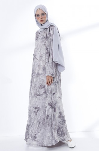 Grau Hijab Kleider 5030-02