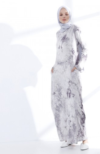 Gray Hijab Dress 5028-02