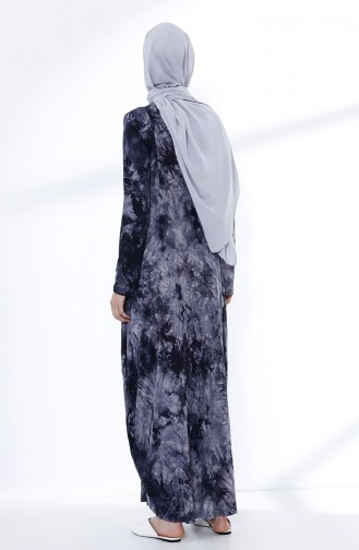 Navy Blue Hijab Dress 5028-05