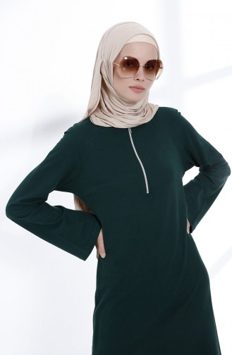 Emerald Green Hijab Dress 5044-10