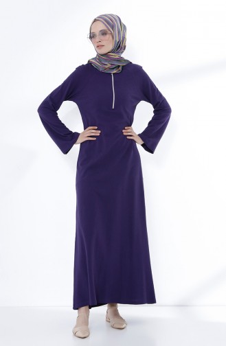 Zippered Knit Dress 5044-08 Purple 5044-08