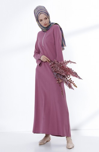 Zippered Knit Dress 5044-07 Dry Rose 5044-07